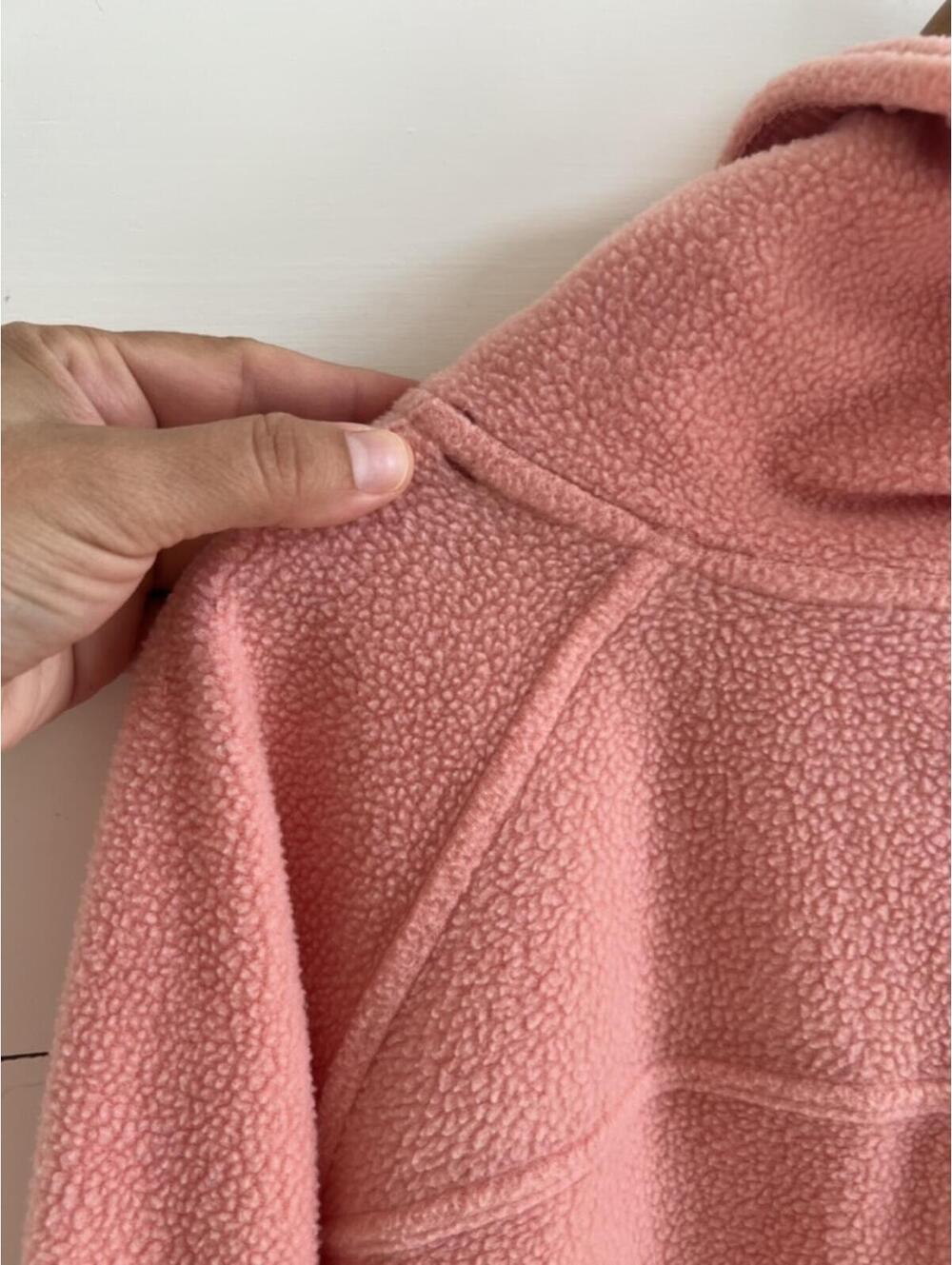 Free People Coral Pink Fleece Zip Up Women's Size M Oversized Cozy Outerwear - Picture 7 of 9